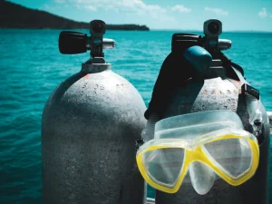 scuba diving tanks and mask