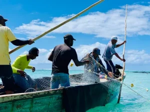 local fishermen on the boat